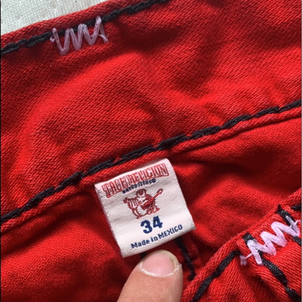 Red tru religion jeans size 34